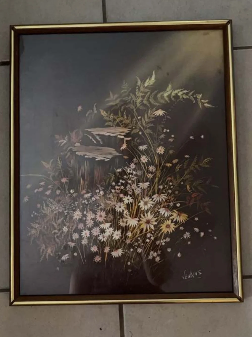Vintage Jenkins Floral Still Life Framed Print